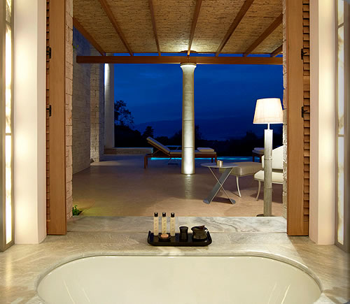 Amanzoe deluxe or pool pavilion bathroom