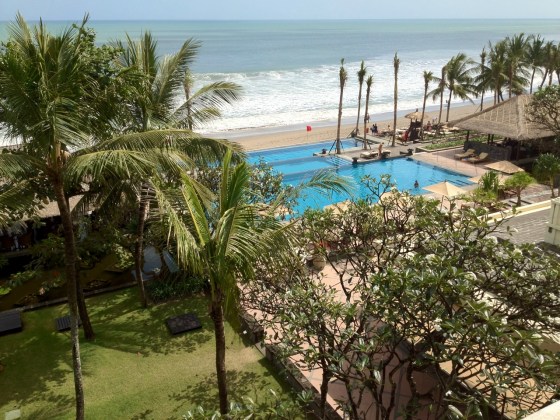 Beach view from my suite at The Legian